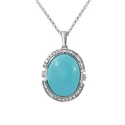 Genuine 0.55 TCW 14K White Gold Ladies Necklace - REF-83F2M