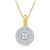 Image 1 : 0.25 CTW Natural Diamond Circle Cluster Pendant 10K Yellow Gold