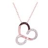 Image 1 : 0.13 CTW Red Colored Diamond Heart Love Pendant 10K Rose Gold