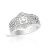 Image 1 : 14K White Gold 0.74CTW Diamond Ring - REF-110M9F