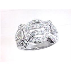 18K White Gold 1.01CTW Diamond Rings - REF-184R9K