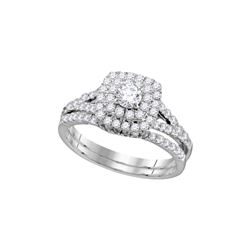 1 CTW Natural Diamond EGL Bridal Engagement Ring 14K White Gold