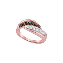 0.25 CTW Red Colored Diamond Band 10K Rose Gold