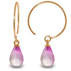Genuine 1.35 ctw Pink Topaz Earrings Jewelry 14KT Rose Gold - REF-13W7Y