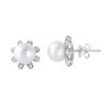 Image 1 : 14K Gold 10.94 CTW Pearl & Diamond Earring - REF-83Y4X