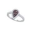 Image 1 : 0.5 CTW Cognac-brown Colored Diamond Cluster Ring 10K White Gold