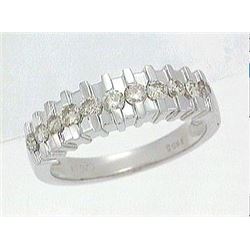 Platinum 0.59CTW Diamond Band Ring - REF-141M3F
