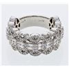 Image 1 : Baguette & Round Prong-set Diamond Ring in 18K White Gold - REF-271Y3X