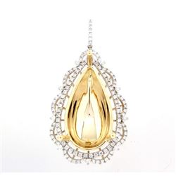 14K TwoTone Gold 1.06CTW SemiMount Slider w/Chain - REF-171X8Y