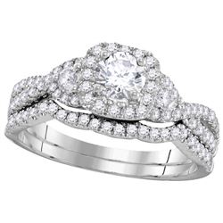 1 CTW Natural Diamond Bridal Engagement Ring 14K White Gold