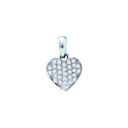 0.1 CTW Natural Diamond Heart Love Pendant 10K White Gold