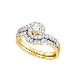0.66 CTW Natural Diamond Bridal Engagement Ring 14K Yellow Gold