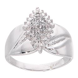 0.12 CTW Natural Diamond Cluster Ring 10K White Gold