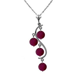 Genuine 2 ctw Ruby Necklace Jewelry 14KT White Gold - REF-36P9H