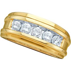 1 CTW Mens Natural Diamond Band 14K Yellow Gold