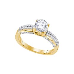 1.20 CTW Natural Diamond Solitaire Bridal Engagement Ring 10K Yellow Gold