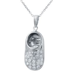 Genuine 0.24 TCW 14K White Gold Ladies Necklace - REF-60R2K