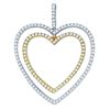 Image 1 : 0.5 CTW Natural Diamond Double Heart Fine Pendant 10K Multi-Tone Gold