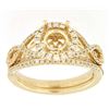 Image 1 : 14K Yellow Gold 0.72CTW Diamond Wedding Ring Set - REF-111N5A