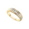 Image 1 : 0.16 CTW Mens Natural Diamond Band 14K Multi-Tone Gold
