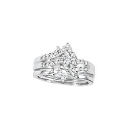 0.5 CTW Natural Diamond Marquise Bridal Engagement Ring 14K White Gold