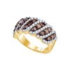 Image 1 : 1.50 CTW Cognac-brown Colored Diamond Striped Band 10K Yellow Gold