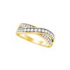 Image 1 : 0.5 CTW Natural Diamond Crossover Band 14K Yellow Gold