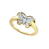 Image 1 : 0.07 CTW Natural Diamond Butterfly Bug Cluster Ring 10K Yellow Gold