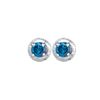 Image 1 : 0.25 CTW Blue Colored Diamond Solitaire Stud Earrings 10K White Gold