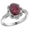 Image 1 : Natural 2.24 ctw Ruby & Diamond Engagement Ring 10K White Gold - REF-30Z8Y