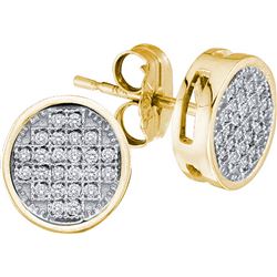 0.05 CTW Natural Diamond Circle Cluster Earrings 10K Yellow Gold