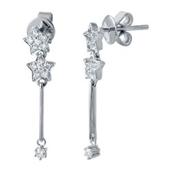 Genuine 0.28 TCW 14K White Gold Ladies Earring - REF-33H2W