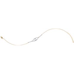 0.2 CTW Natural Diamond Eye Chain Bracelet 10K Yellow Gold