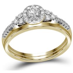 0.33 CTW Natural Diamond Slender Bridal Engagement Ring 10K Yellow Gold