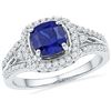 Image 1 : 2.08 CTW Lab-Created Blue Sapphire Solitaire Ring 10K White Gold