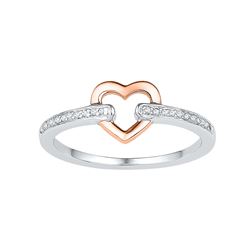 0.07 CTW Natural Diamond Heart Love Ring 10K White Gold