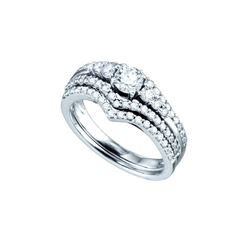 1 CTW Natural Diamond Bridal Engagement Ring 14K White Gold