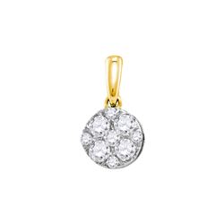 0.5 CTW Natural Diamond Cluster Pendant 14K Yellow Gold