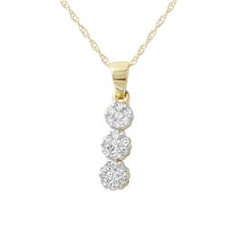 14K Gold 0.25 CTW Diamond Slider with Chain - REF-39K6R