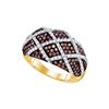Image 1 : 1.34 CTW Cognac-brown Colored Diamond Cocktail Ring 10K Yellow Gold