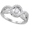 Image 1 : 1 CTW Natural Diamond Twinkle Solitaire Moving Ring 10K White Gold