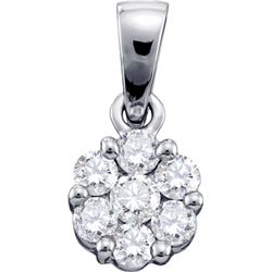 0.11 CTW Natural Diamond Cluster Pendant 14K White Gold