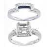 Image 1 : 14K White Gold 0.35CTW Diamond Wedding Ring Set - REF-71K3R