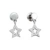 Image 1 : 0.2 CTW Natural Diamond Dangling Star Screwback Stud Fine Earrings 10K White Gold