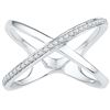 Image 1 : 0.15 CTW Natural Diamond Open Crossover Band 10K White Gold