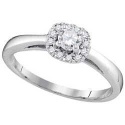 0.33 CTW Natural Diamond Bridal Engagement Ring 10K White Gold