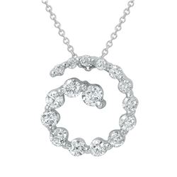 Genuine 1 TCW 14K White Gold Ladies Necklace - REF-105R2K