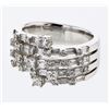 Image 1 : 5-way Split Shank Baguette & Round Diamond Ring in 18K White Gold - REF-237X6Y