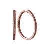 Image 1 : 0.5 CTW Red Colored Diamond Hoop Earrings 10K Rose Gold