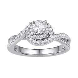 0.4 CTW Natural Diamond Solitaire Bridal Engagement Ring 10K White Gold